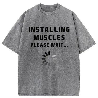 Tokyo-Tiger Installing Muscles Washed T-Shirt