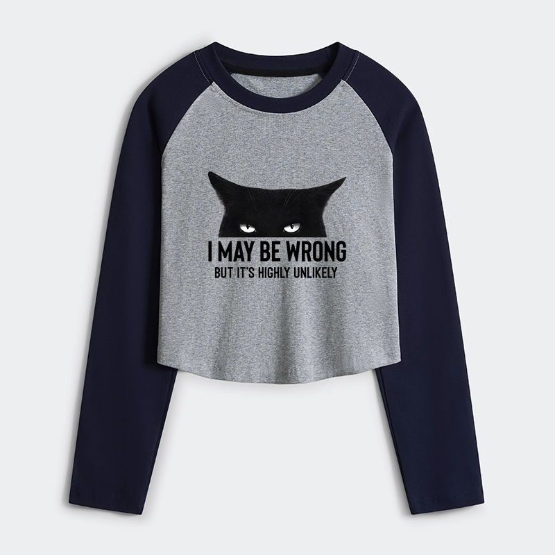 Tokyo-Tiger Cat Can Do No Wrong Women's Crop Raglan T-Shirt