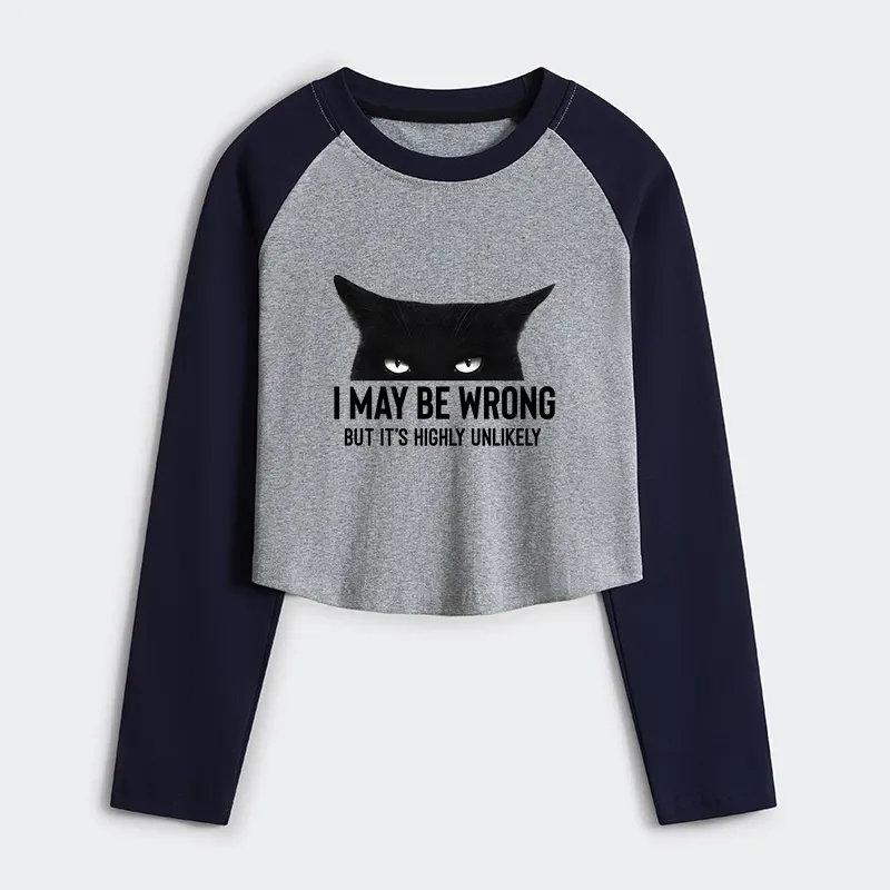 Tokyo-Tiger Cat Can Do No Wrong Women's Crop Raglan T-Shirt