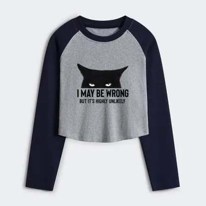 Tokyo-Tiger Cat Can Do No Wrong Women's Crop Raglan T-Shirt