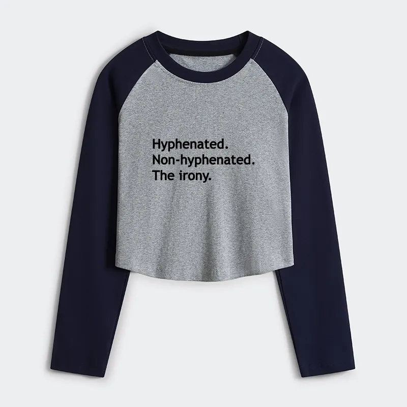 Tokyo-Tiger Hyphenated Funny Women's Crop Raglan T-Shirt