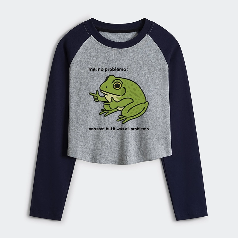 Tokyo-Tiger Stupid Frog Meme Women's Crop Raglan T-Shirt