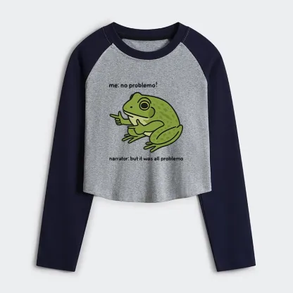 Tokyo-Tiger Stupid Frog Meme Women's Crop Raglan T-Shirt