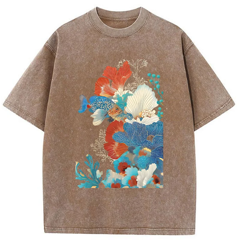 Tokyo-Tiger Underwater Corals Washed T-Shirt