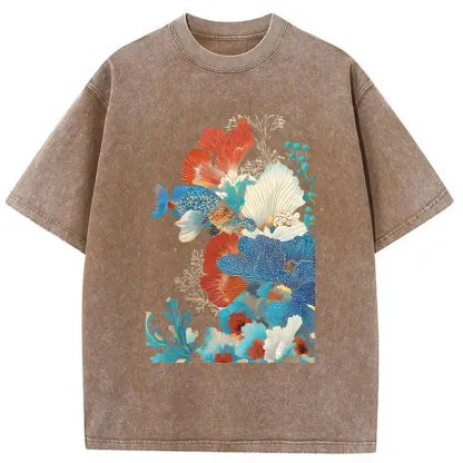 Tokyo-Tiger Underwater Corals Washed T-Shirt