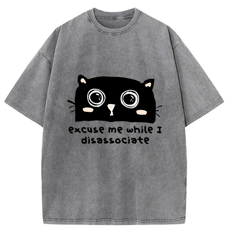 Tokyo-Tiger Dissociate Funny Cat Washed T-Shirt