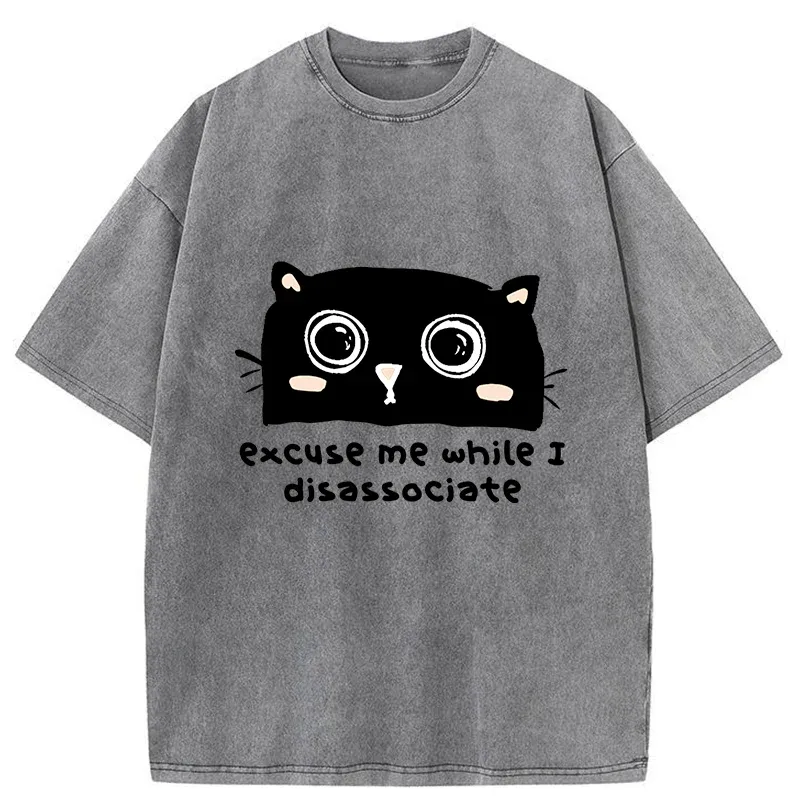 Tokyo-Tiger Dissociate Funny Cat Washed T-Shirt