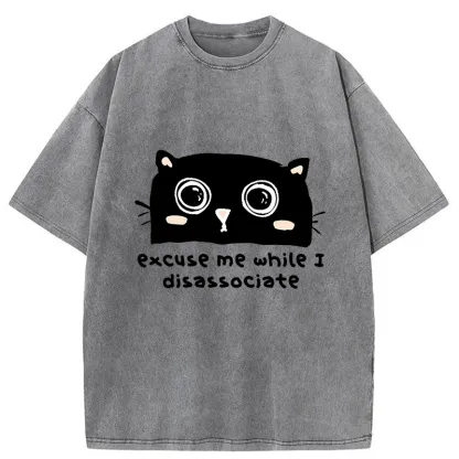 Tokyo-Tiger Dissociate Funny Cat Washed T-Shirt