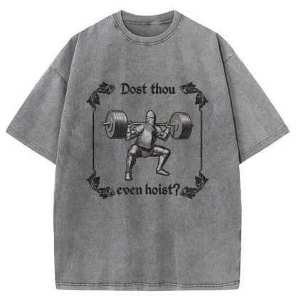 Tokyo-Tiger Knight Fitness Funny Washed T-Shirt