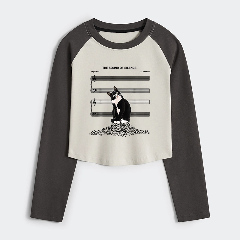 Tokyo-Tiger The Sound Of Silence Women's Crop Raglan T-Shirt