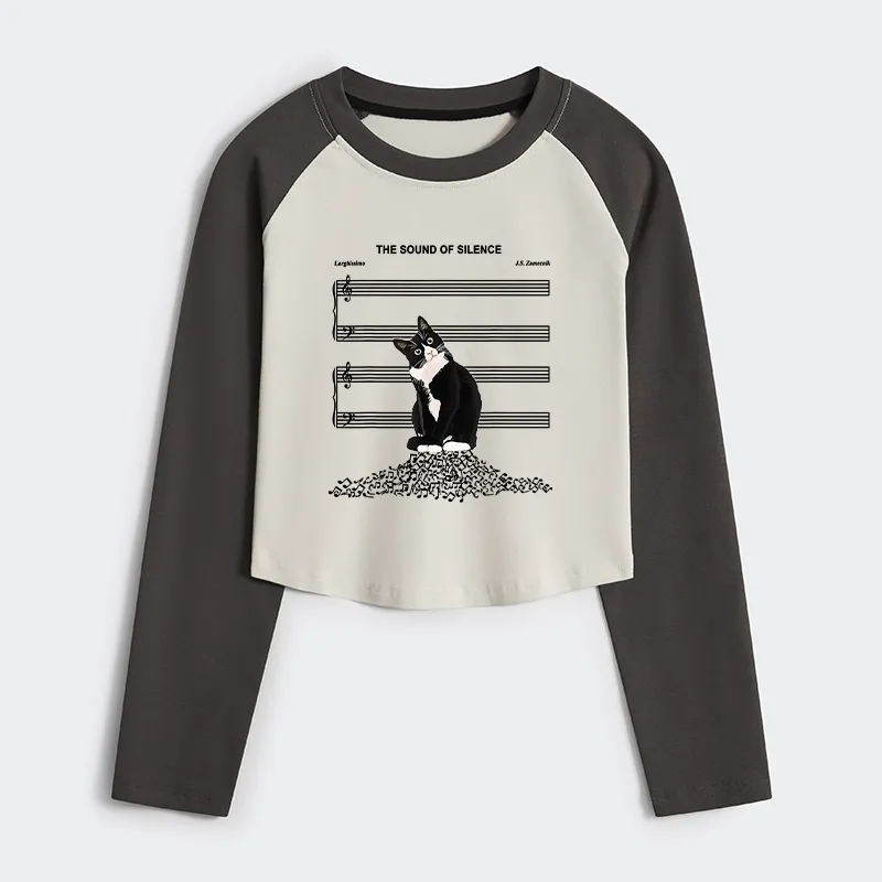 Tokyo-Tiger The Sound Of Silence Women's Crop Raglan T-Shirt