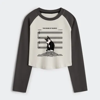 Tokyo-Tiger The Sound Of Silence Women's Crop Raglan T-Shirt