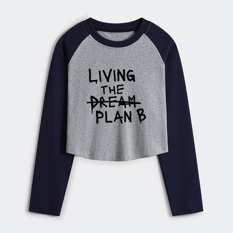 Tokyo-Tiger Implement Plan B Women's Crop Raglan T-Shirt