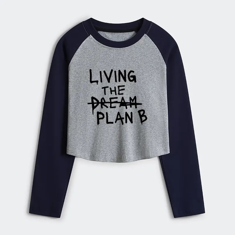 Tokyo-Tiger Implement Plan B Women's Crop Raglan T-Shirt