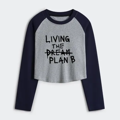 Tokyo-Tiger Implement Plan B Women's Crop Raglan T-Shirt