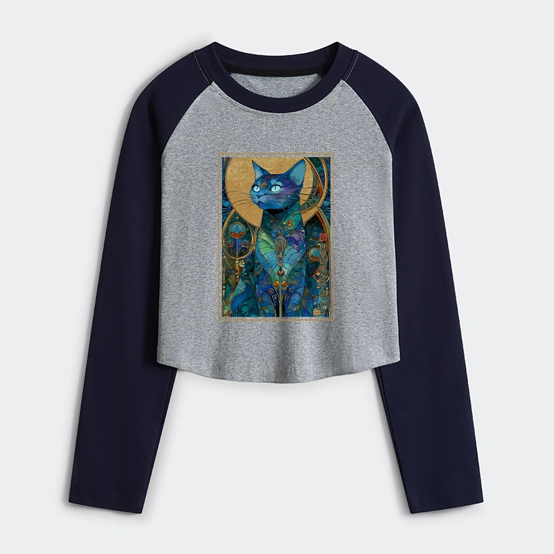 Tokyo-Tiger The Cat’s Plan To Rule Them All Women's Crop Raglan T-Shirt