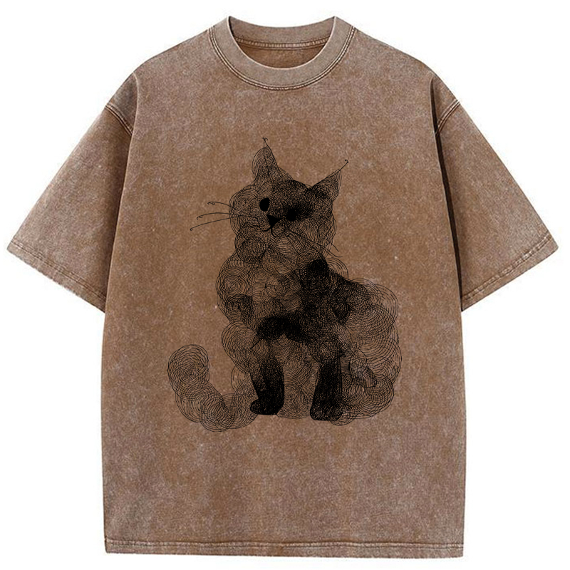 Tokyo-Tiger Whorls Of A Cat Washed T-Shirt
