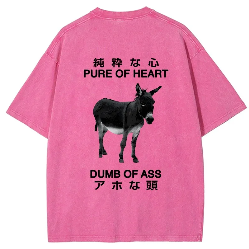 Tokyo-Tiger Pure Of Heart Dumb Of Ass Back Washed T-Shirt Sale