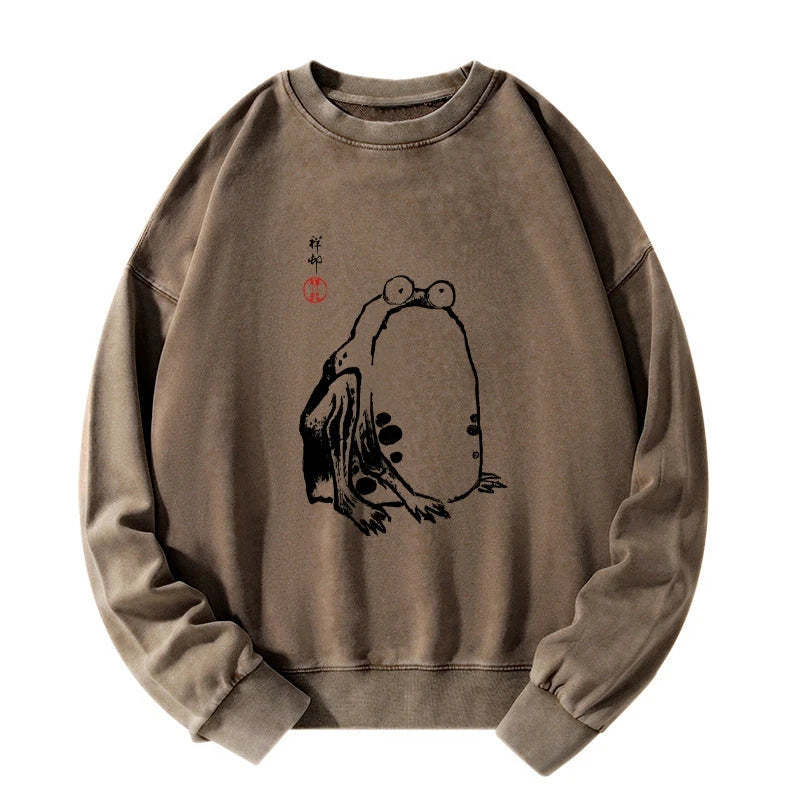 Tokyo-Tiger Grumpy Frog Matsumoto Hoji Washed Sweatshirt