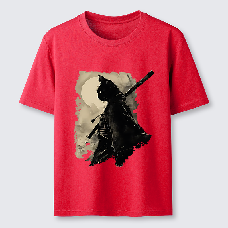 Tokyo-Tiger Under The Moon Cat Samurai Classic T-Shirt