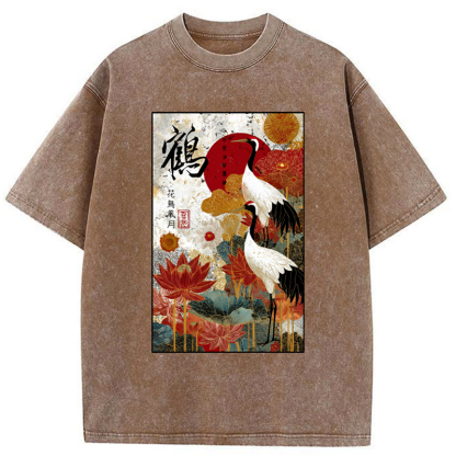 Tokyo-Tiger Under The Vermilion Sun Washed T-Shirt