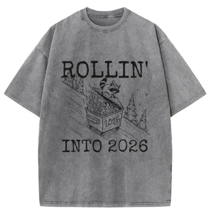 Tokyo-Tiger Rollin' Into 2026 Washed T-Shirt