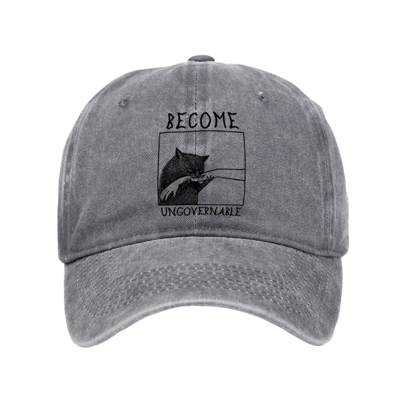 Tokyo-Tiger Cat Biting Arm Washed Cap