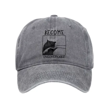 Tokyo-Tiger Cat Biting Arm Washed Cap