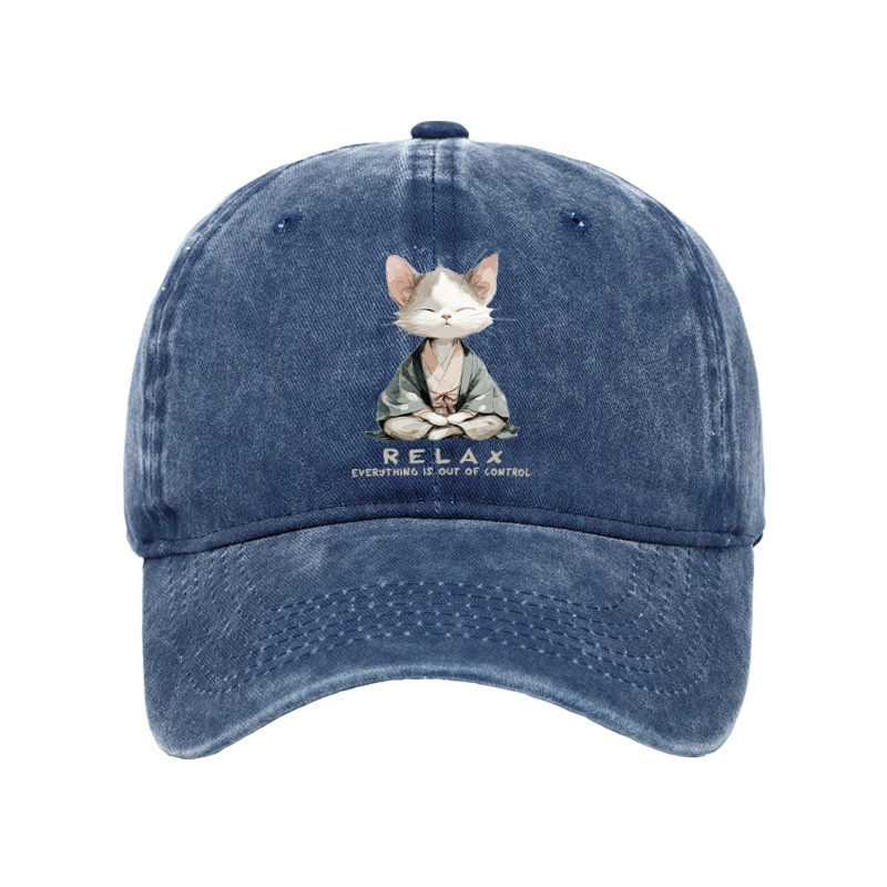 Tokyo-Tiger Zen Cat Relaxation，Everything's Out Of Control Washed Cap