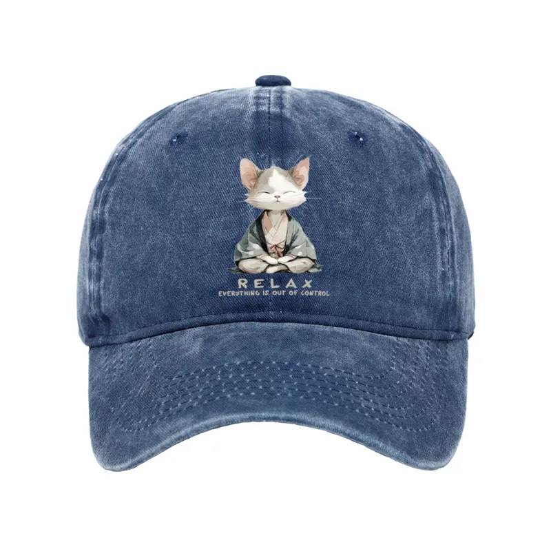 Tokyo-Tiger Zen Cat Relaxation，Everything's Out Of Control Washed Cap