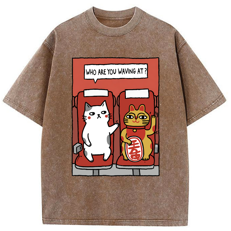 Tokyo-Tiger Who Are You Waving At Washed T-Shirt