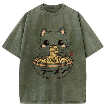 Tokyo-Tiger Purramen Time Washed T-Shirt