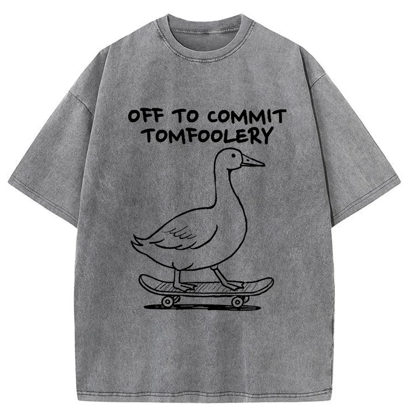 Tokyo-Tiger Goose Is Getting Ready To Cause Trouble Washed T-Shirt