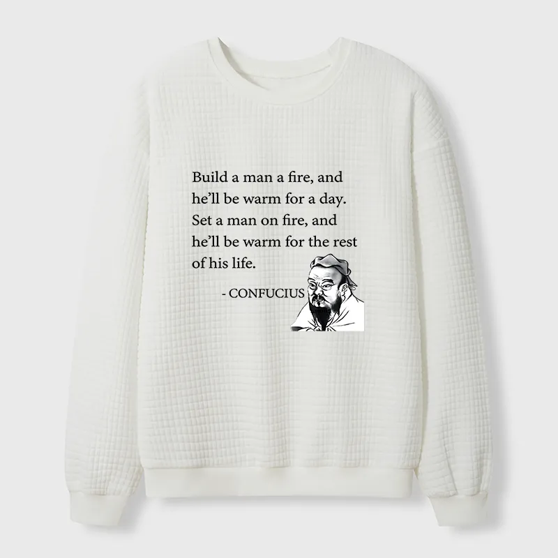 Tokyo-Tiger Confucius's Sayings Funny Waffle Sweatshirt