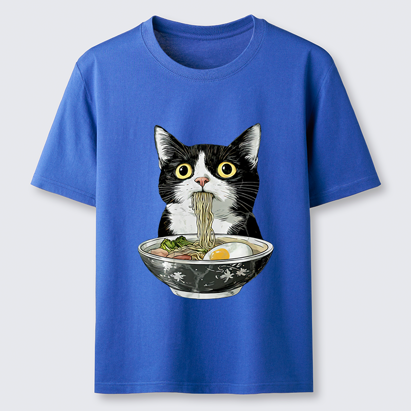Tokyo-Tiger Cute Cat Eating Japan Ramen Classic T-Shirt