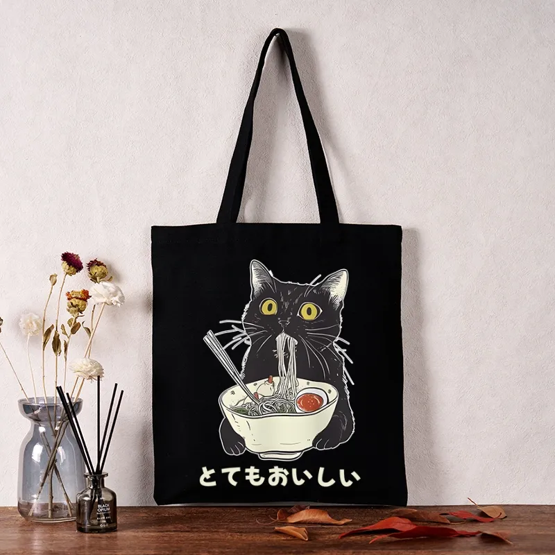Tokyo-Tiger Cats Eat Ramen Noodles Tote Bag
