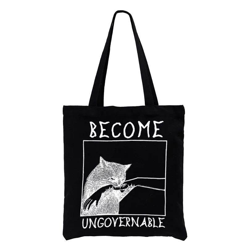 Tokyo-Tiger Cat Biting Arm Tote Bag