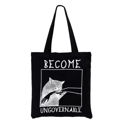 Tokyo-Tiger Cat Biting Arm Tote Bag