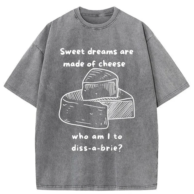 Tokyo-Tiger Cheese Music Funny Washed T-Shirt