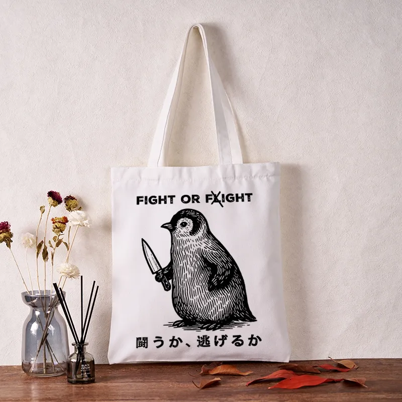 Tokyo-Tiger Funny Fight Or Flight Tote Bag