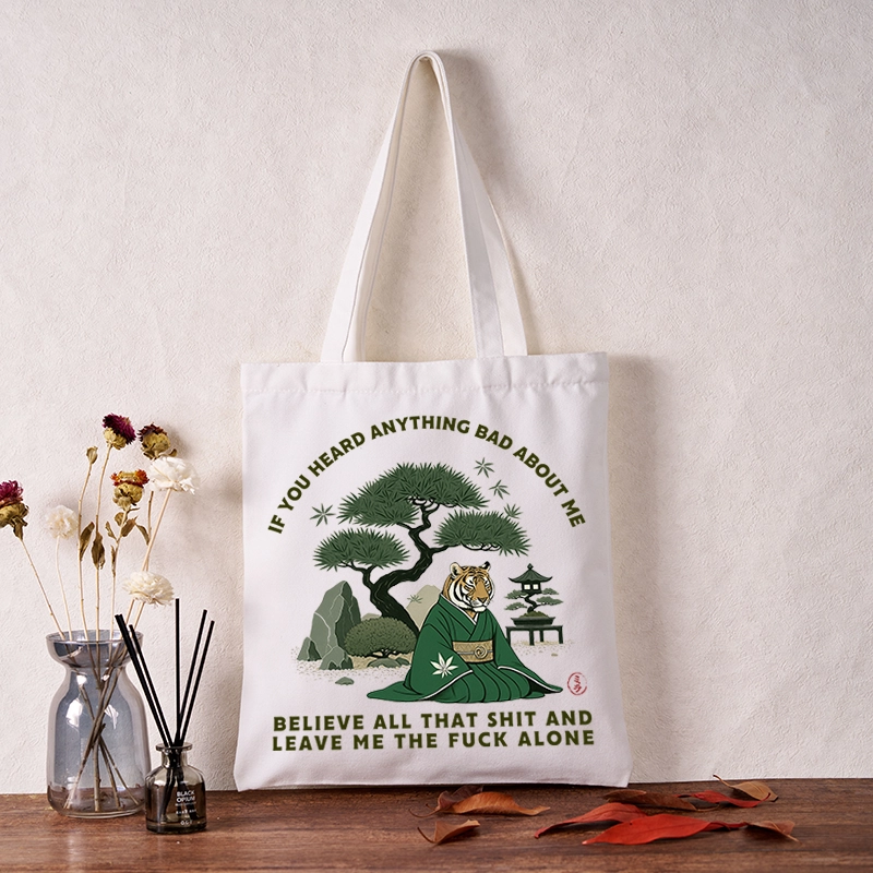 Tokyo-Tiger Funny Ukiyoe Tiger Samurai Zen Tote Bag