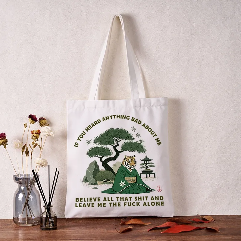 Tokyo-Tiger Funny Ukiyoe Tiger Samurai Zen Tote Bag