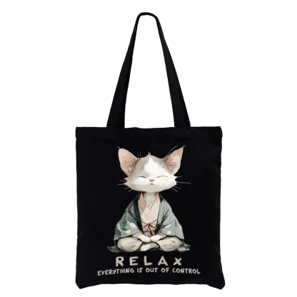 Tokyo-Tiger Zen Cat Relaxation，Everything's Out Of Control Tote Bag