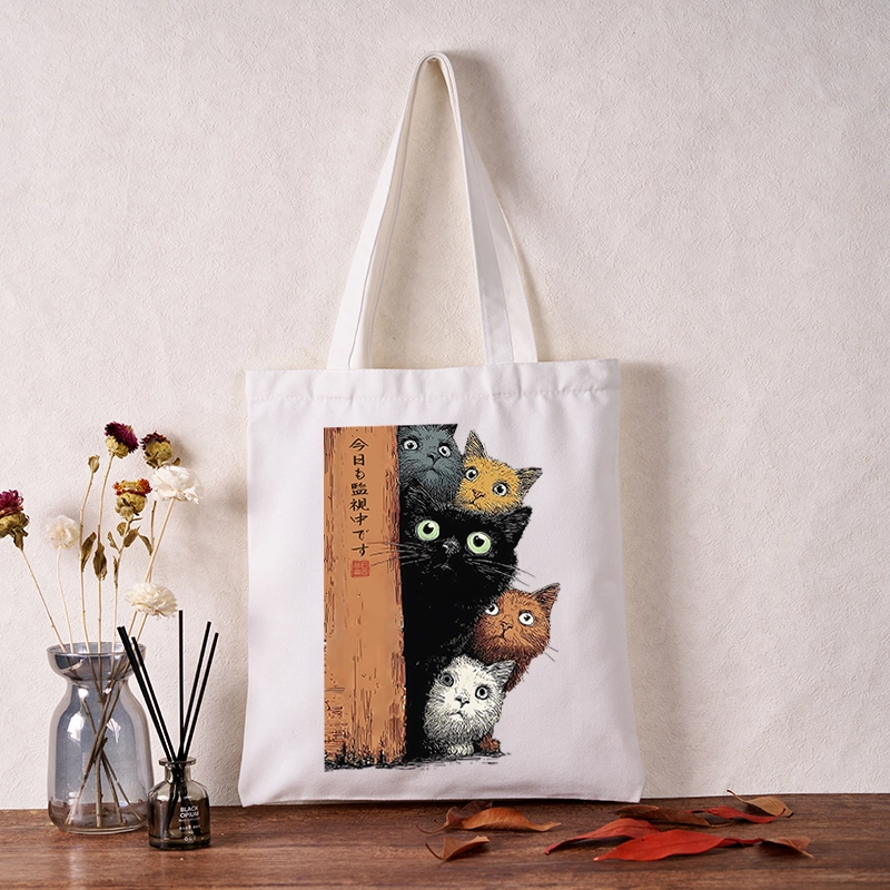 Tokyo-Tiger Five Cats Are Watching You Tote Bag