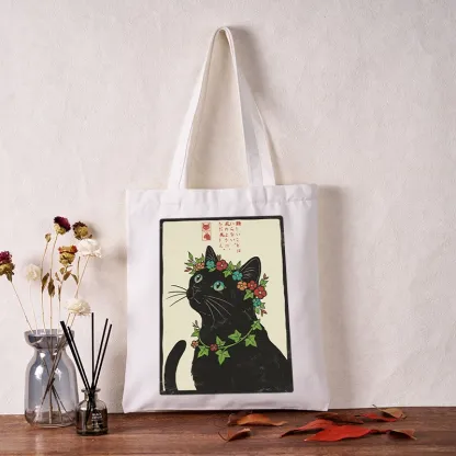 Tokyo-Tiger The Flower-Crowned Cat Tote Bag