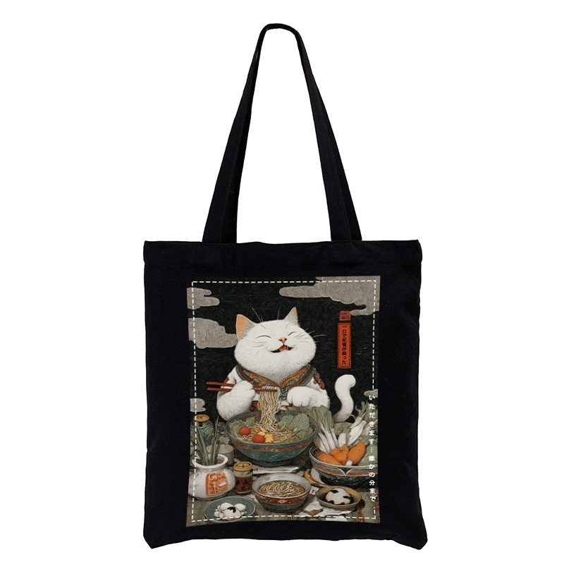 Tokyo-Tiger The Ramen-Loving Cat Tote Bag