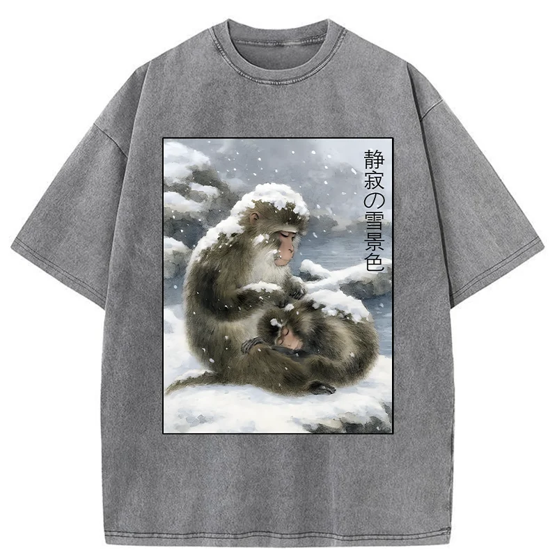 Tokyo-Tiger Silent Snowscape Washed T-Shirt