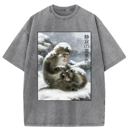 Tokyo-Tiger Silent Snowscape Washed T-Shirt