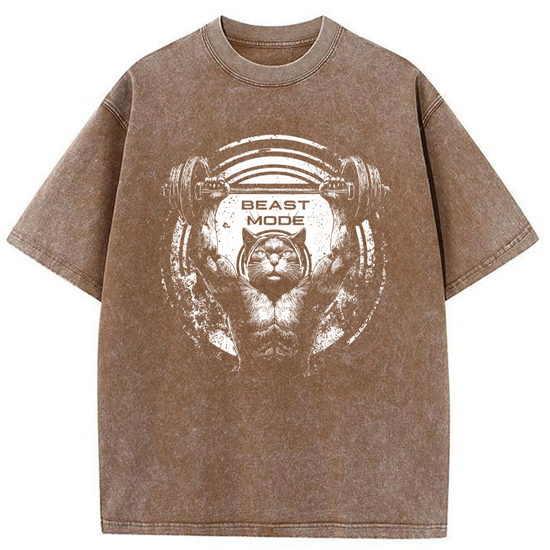 Tokyo-Tiger Beast Mode Work Out Washed T-Shirt
