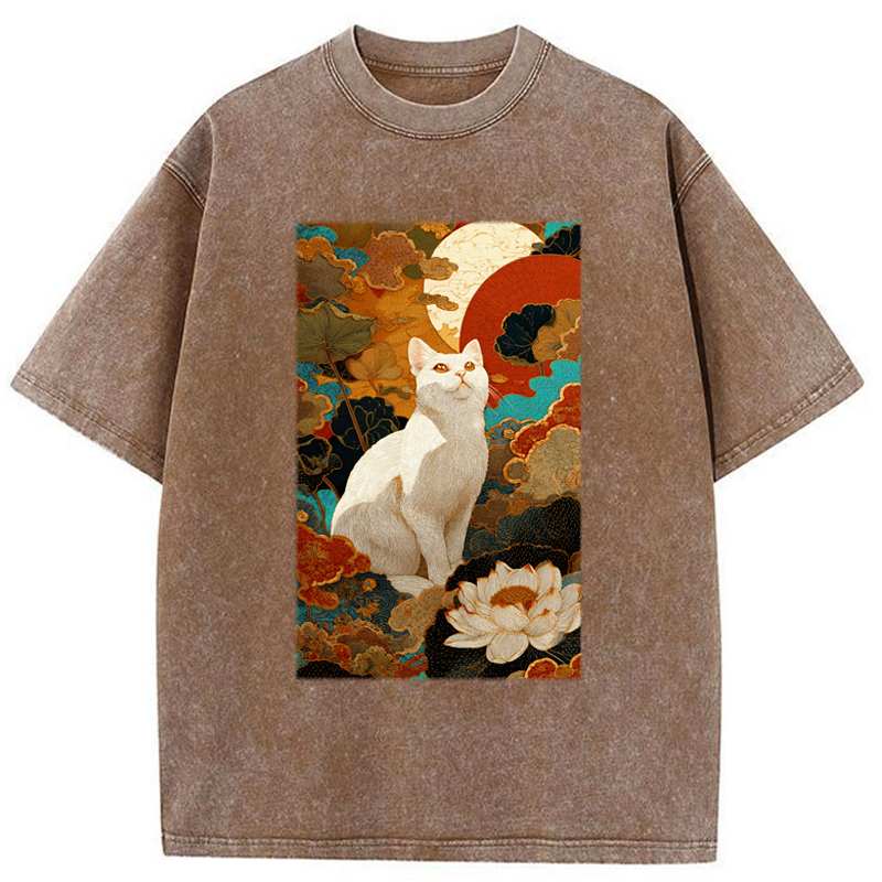 Tokyo-Tiger White Guardian Of The Vermilion Sun Washed T-Shirt